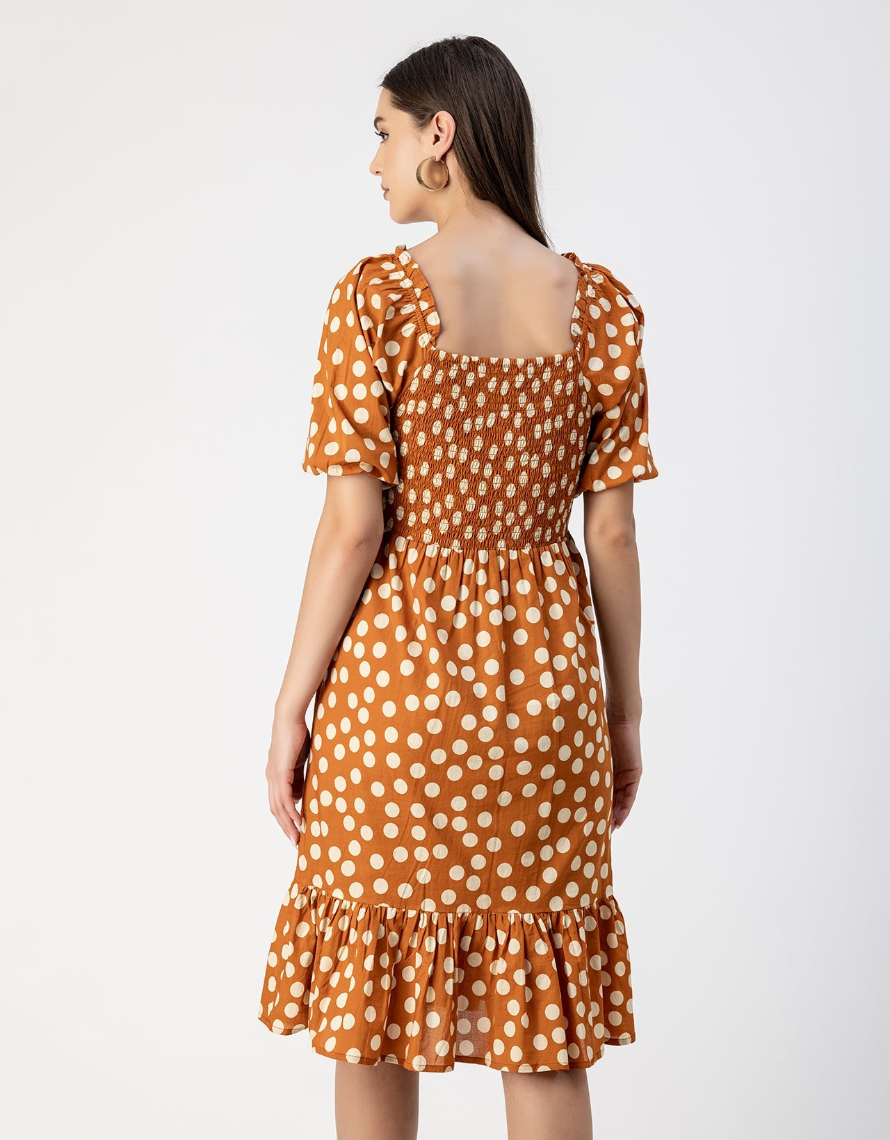 Printed Cotton Fit And Flare Dress - Cute Casual Dress