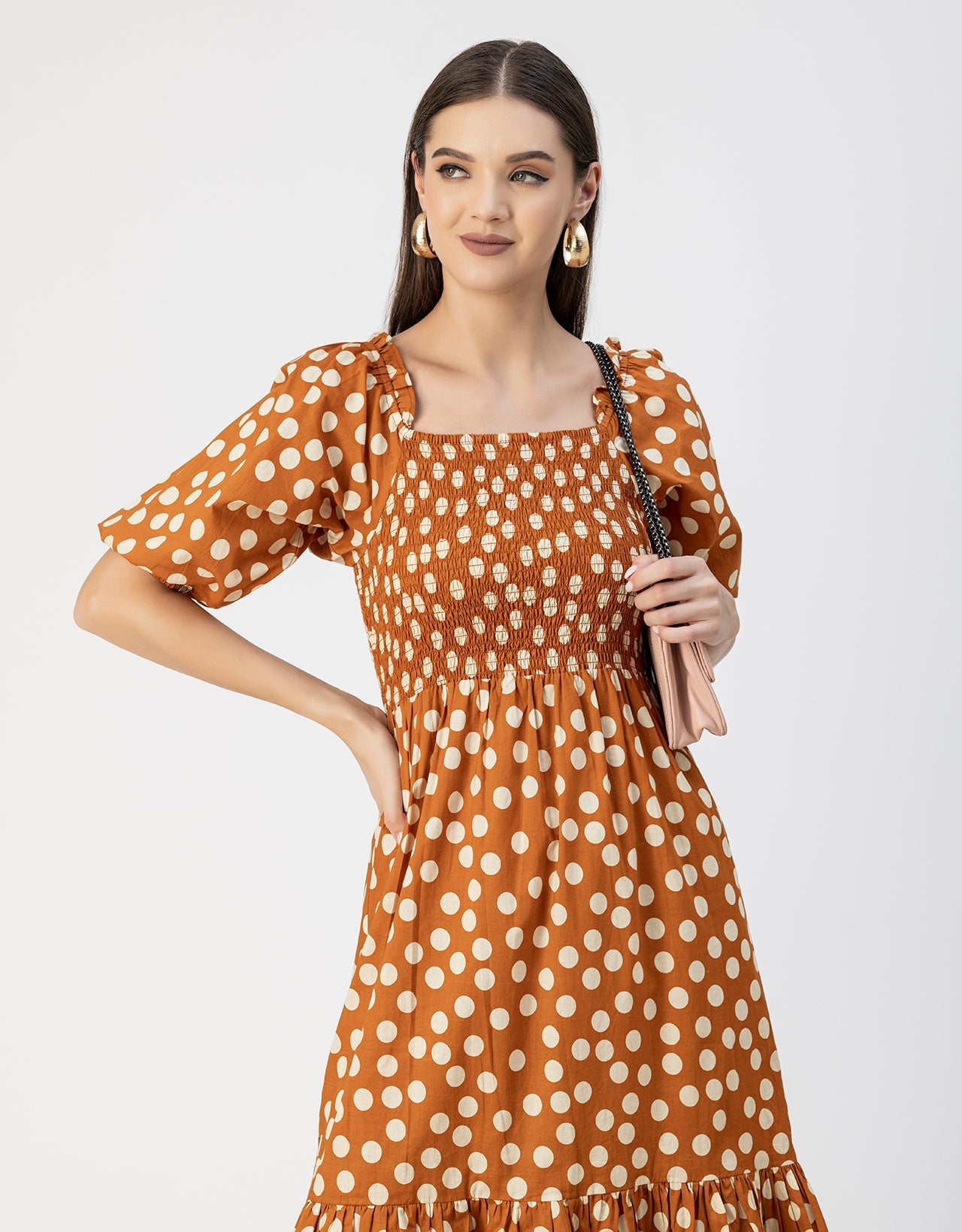 Printed Cotton Fit And Flare Dress - Cute Casual Dress