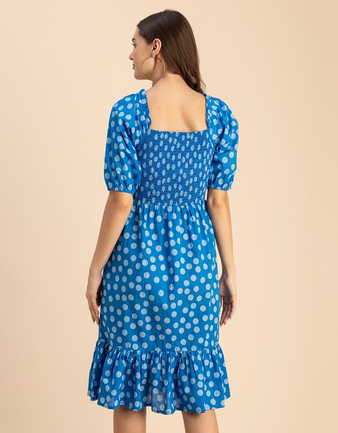 Printed Cotton Fit And Flare Dress - Cute Casual Dress