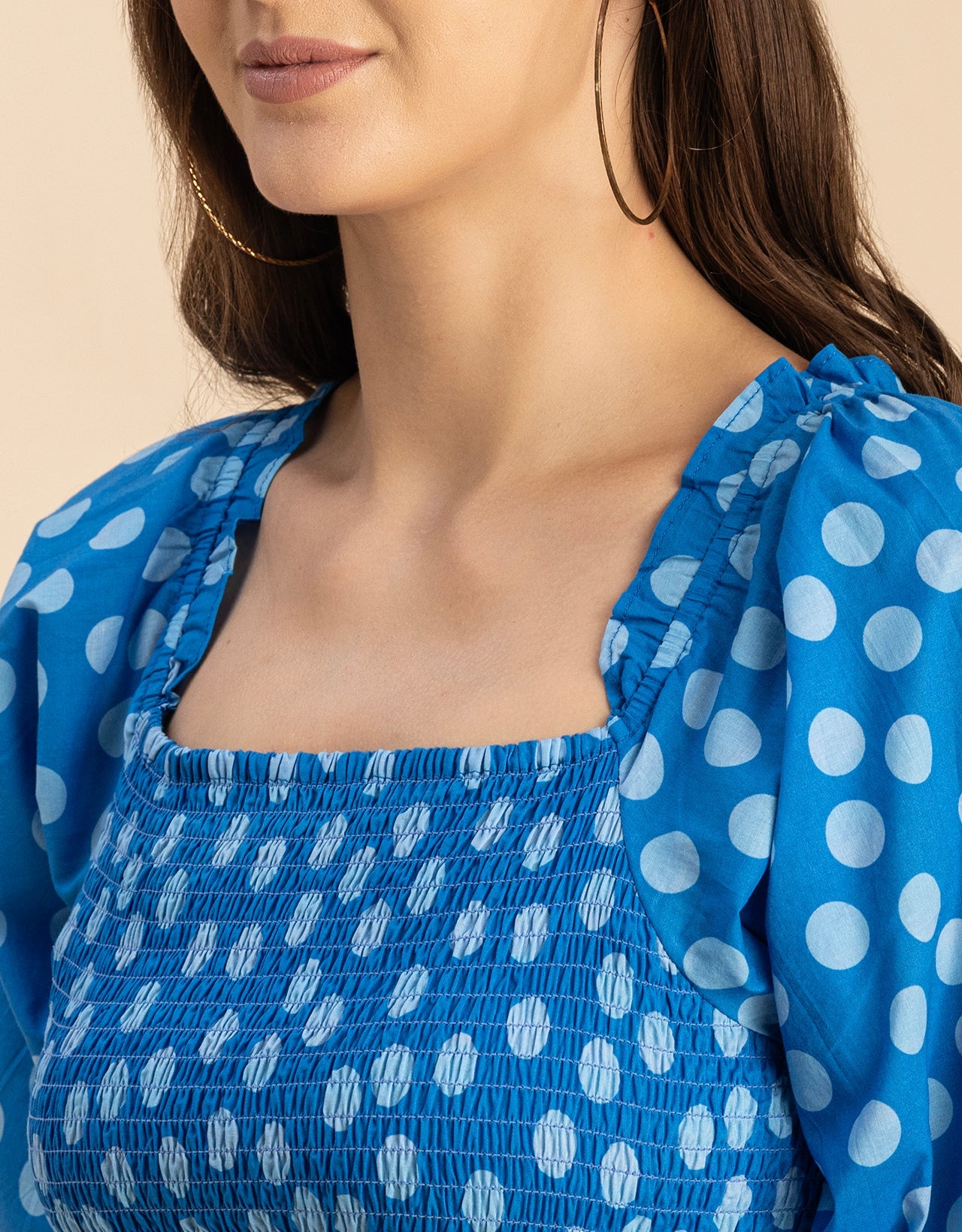 Printed Cotton Fit And Flare Dress - Cute Casual Dress