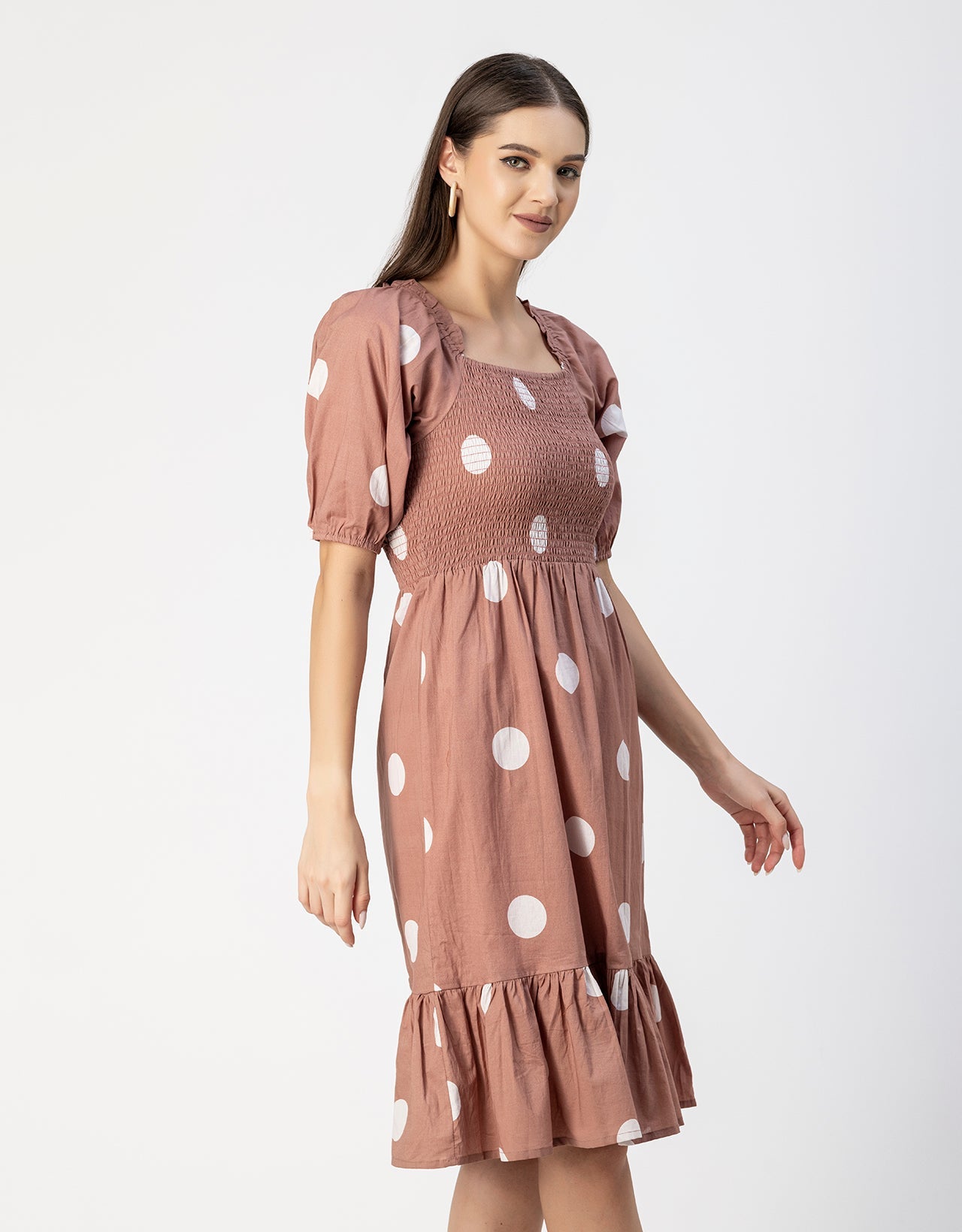 Printed Cotton Fit And Flare Dress - Cute Casual Dress
