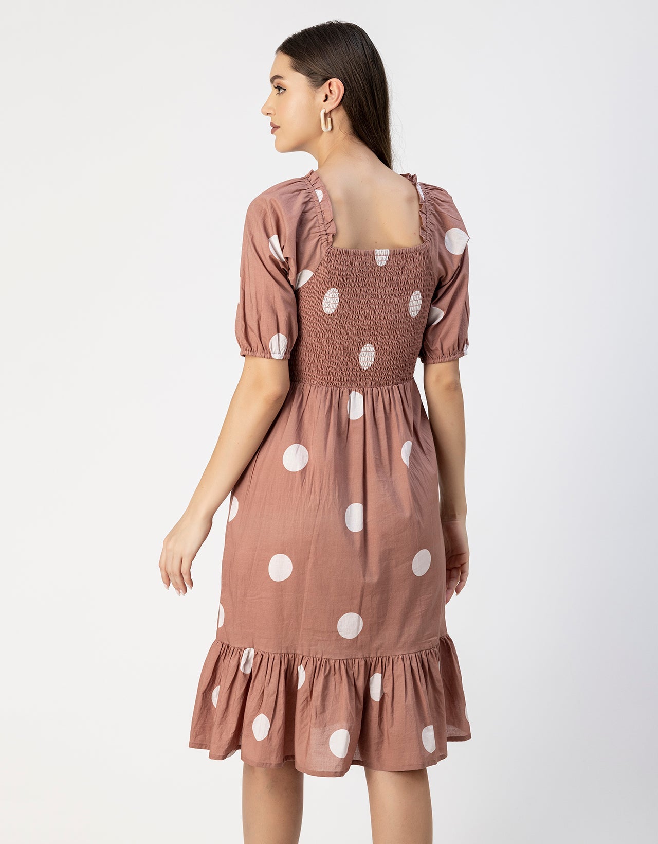 Printed Cotton Fit And Flare Dress - Cute Casual Dress