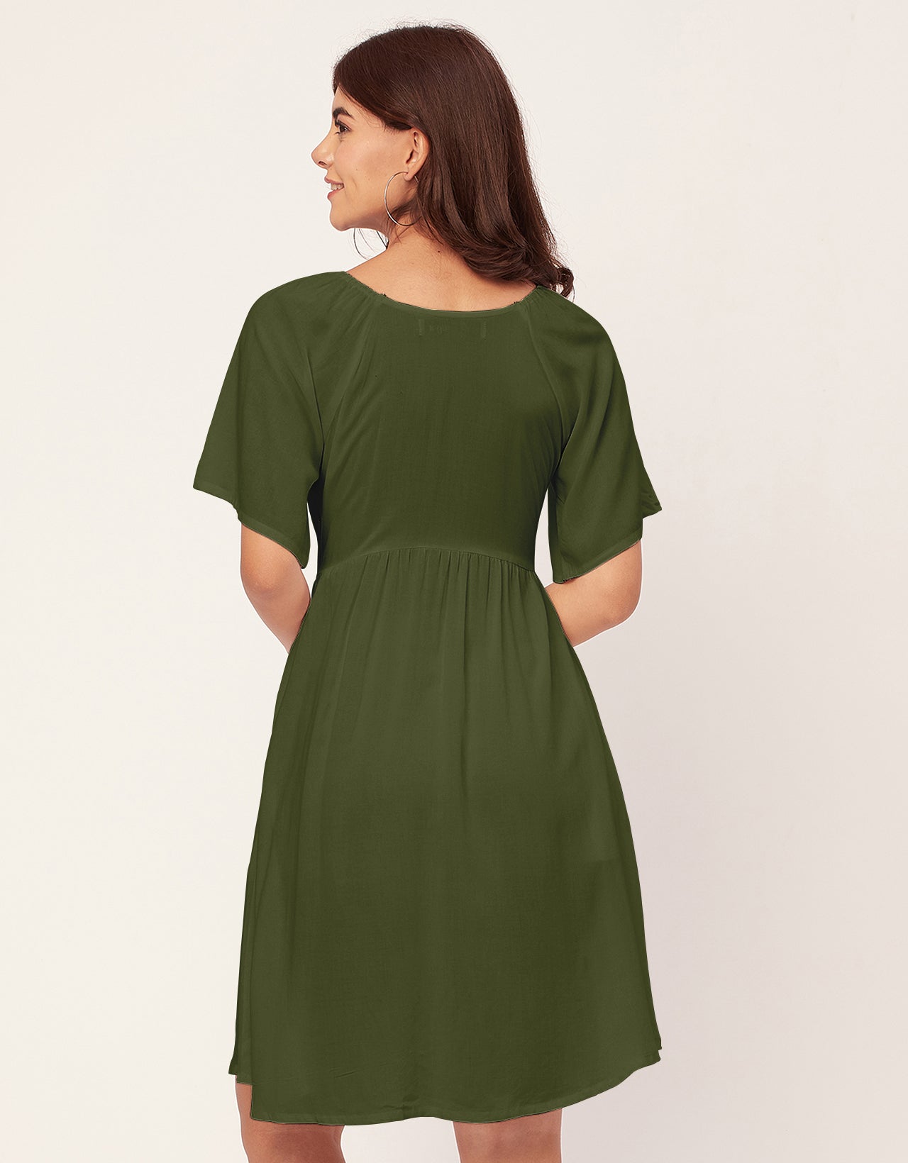 Sweetheart Neck Solid Rayon Flared Dress