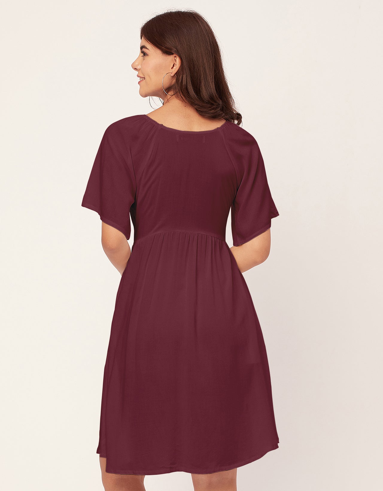 Sweetheart Neck Solid Rayon Flared Dress