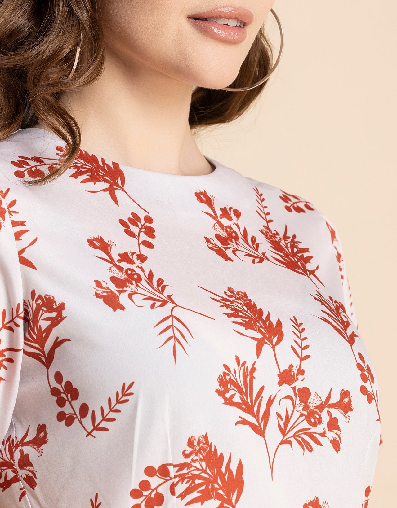 Short Sleeve Asymmetric Printed Dress