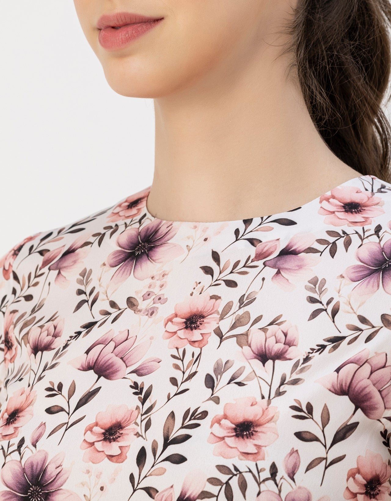 Short Sleeve Asymmetric Printed Dress