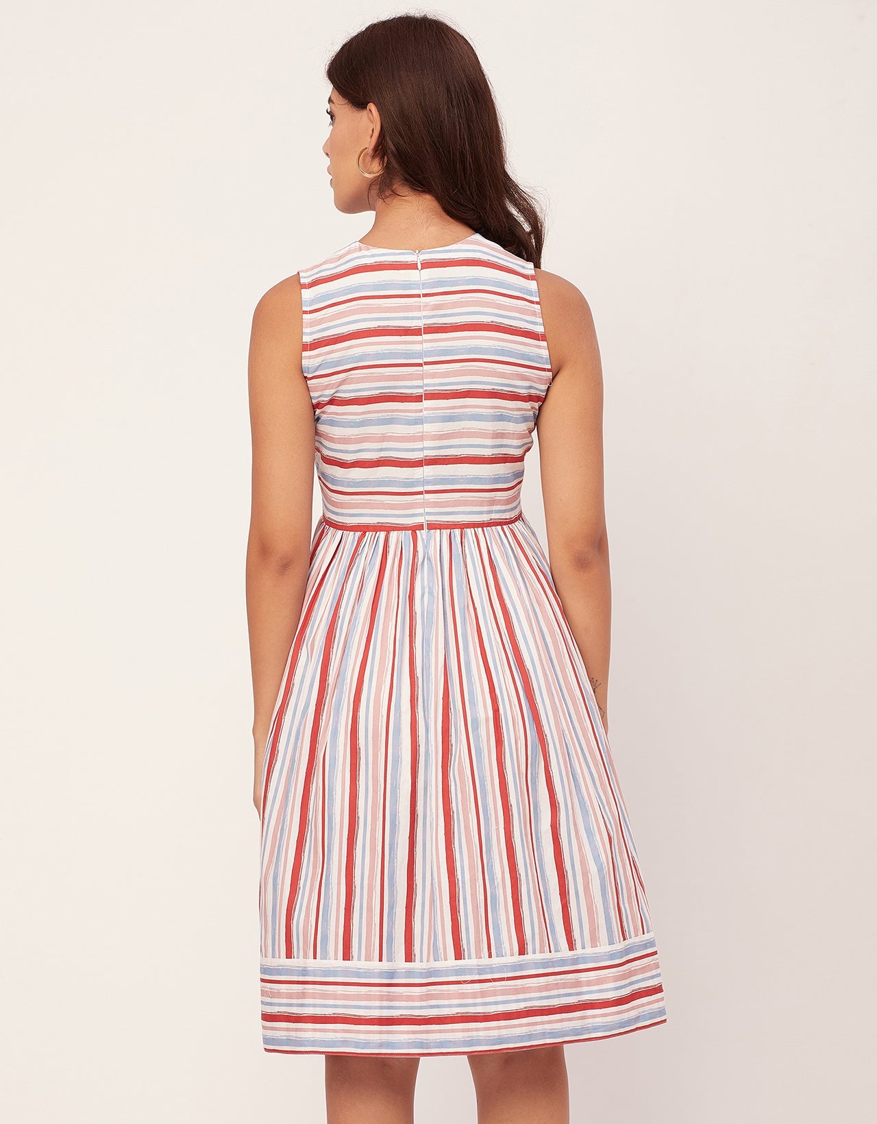 Sleeveless Round Neck Cotton Dress
