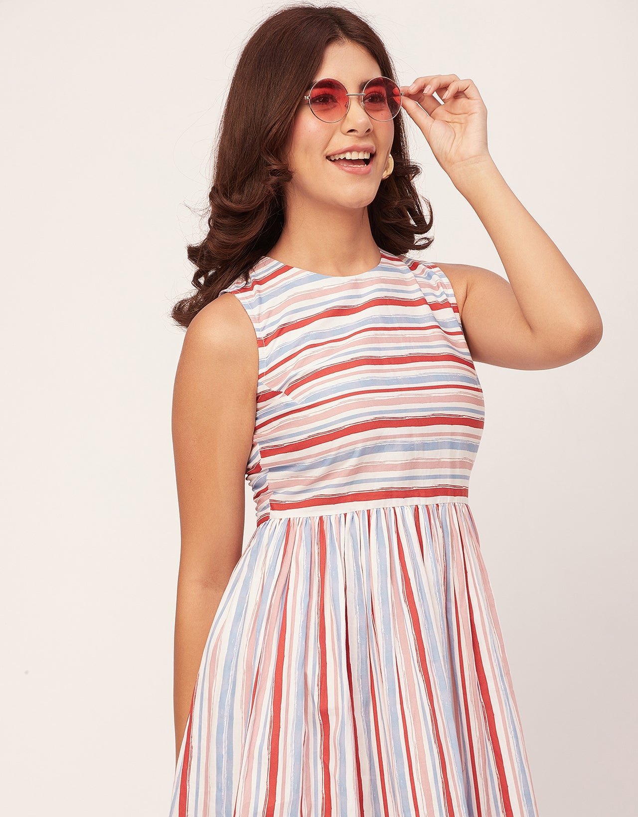 Sleeveless Round Neck Cotton Dress