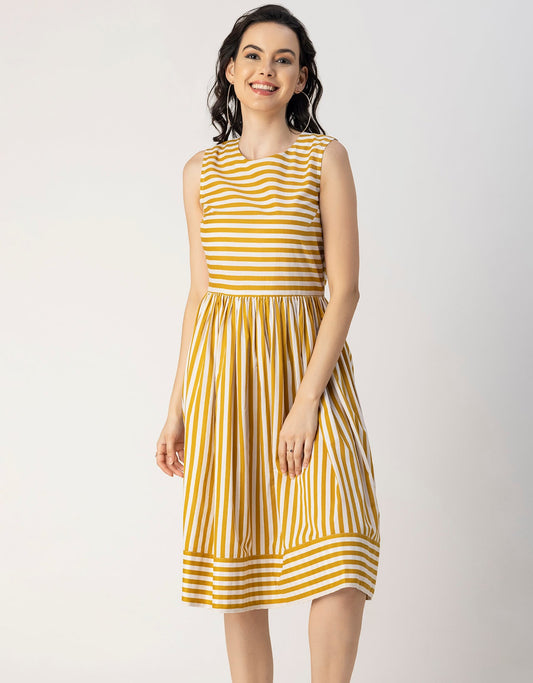 Sleeveless Round Neck Cotton Dress