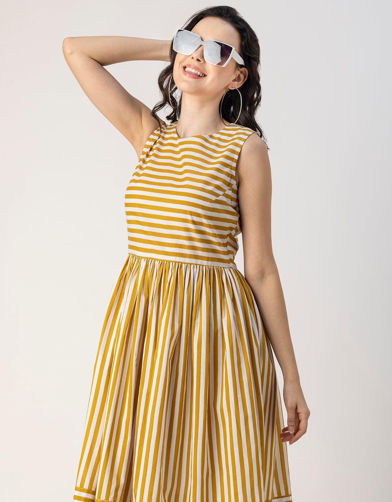 Sleeveless Round Neck Cotton Dress