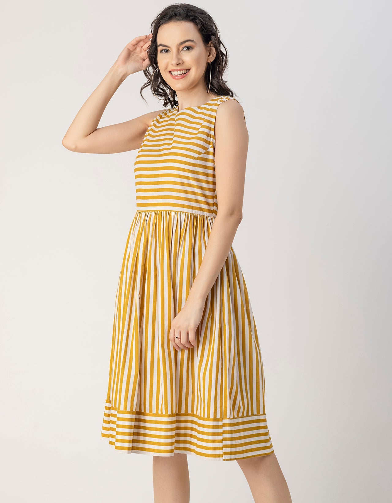 Sleeveless Round Neck Cotton Dress