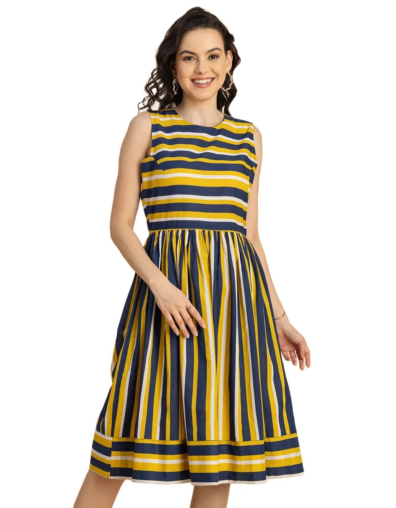 Sleeveless Round Neck Cotton Dress