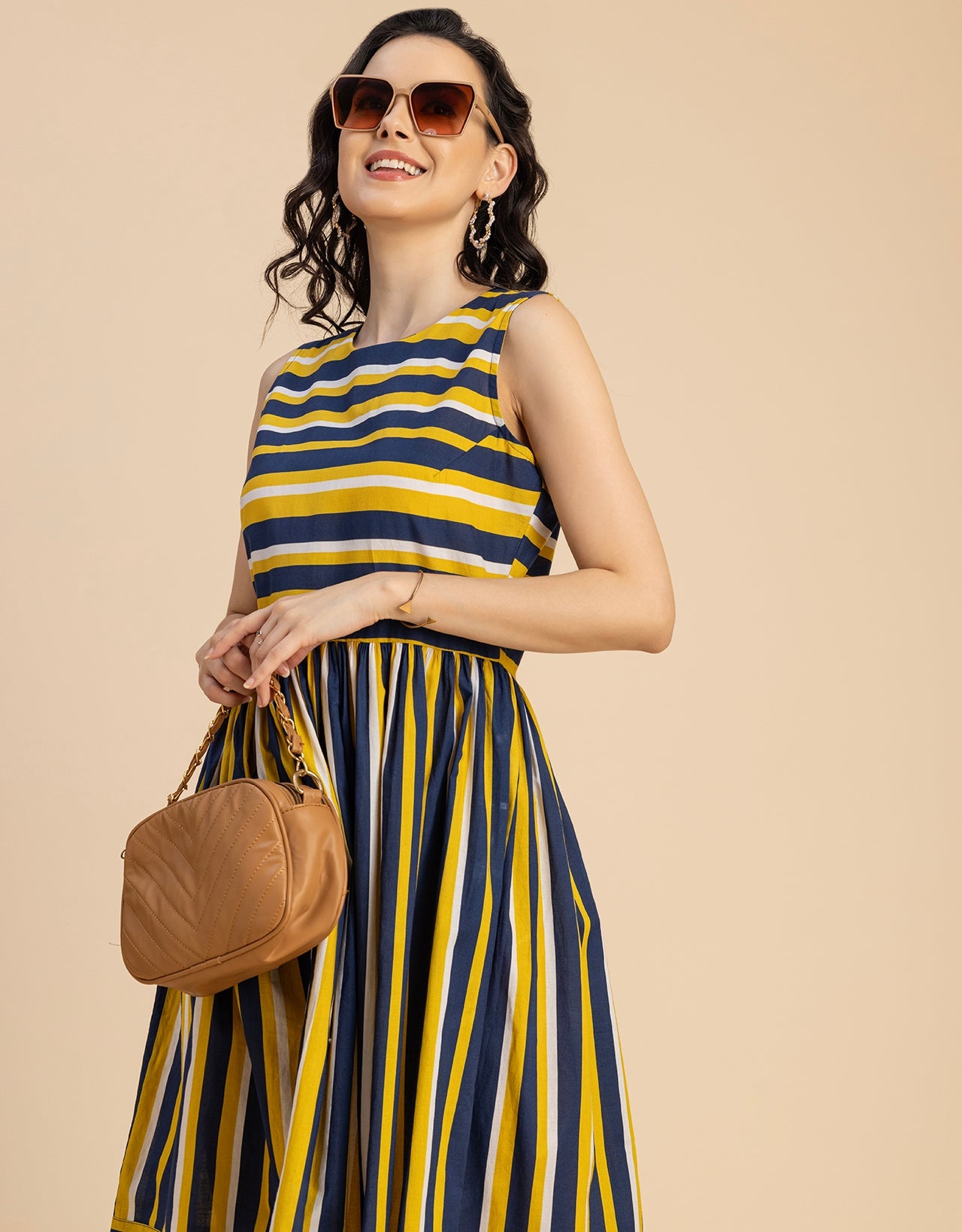 Sleeveless Round Neck Cotton Dress