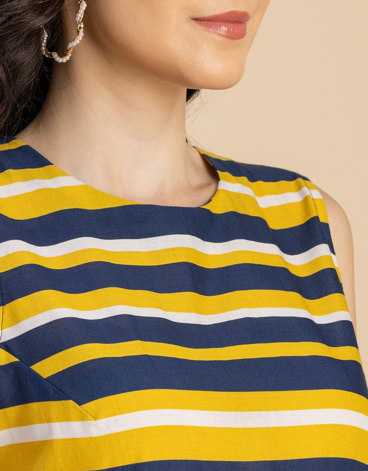 Sleeveless Round Neck Cotton Dress