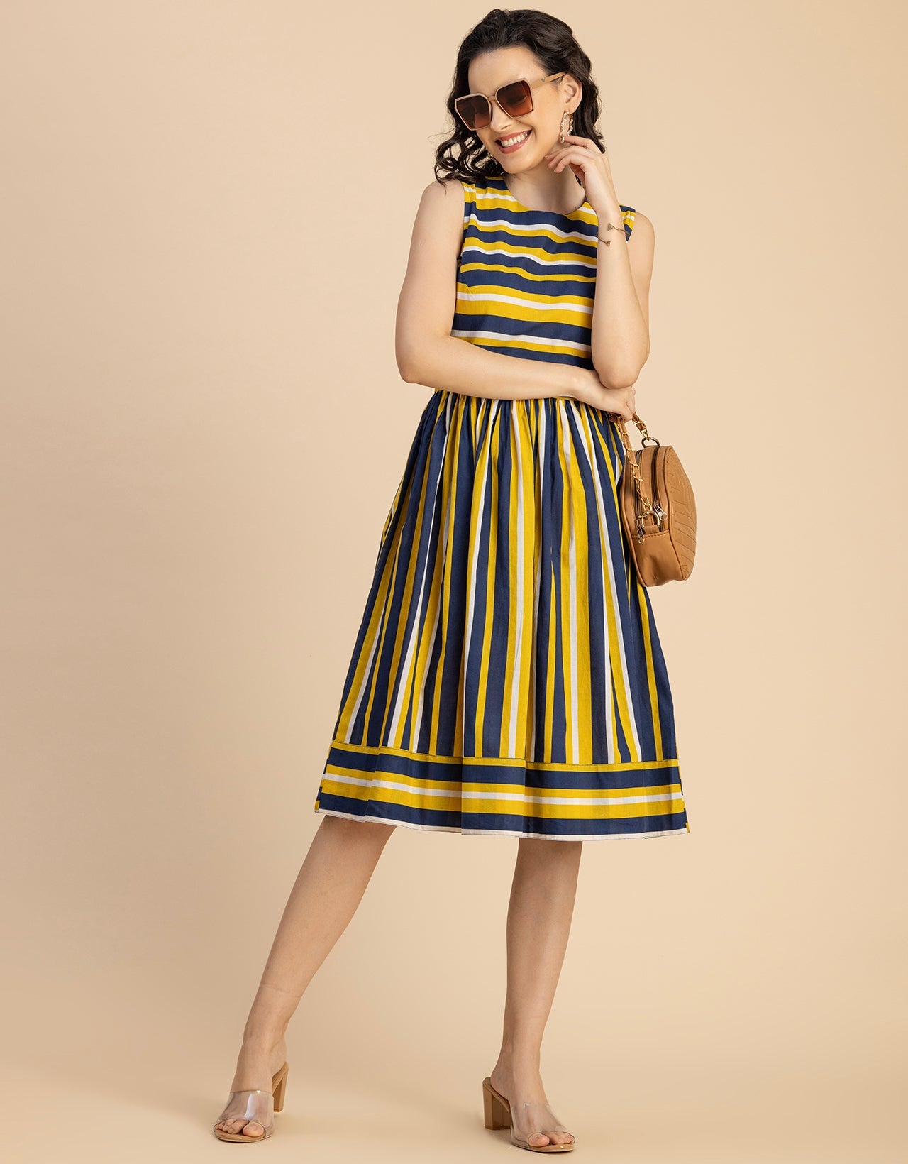 Sleeveless Round Neck Cotton Dress
