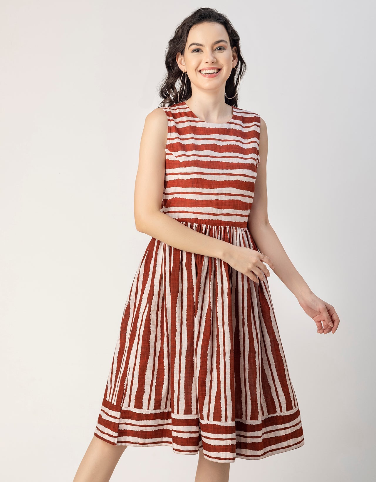 Sleeveless Round Neck Cotton Dress