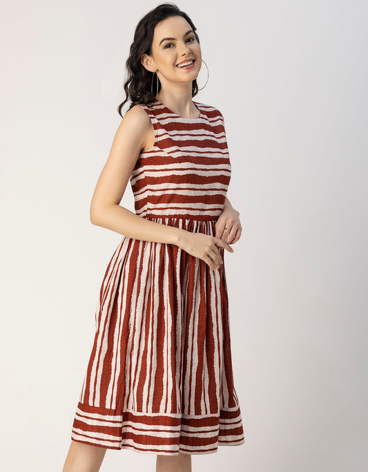Sleeveless Round Neck Cotton Dress
