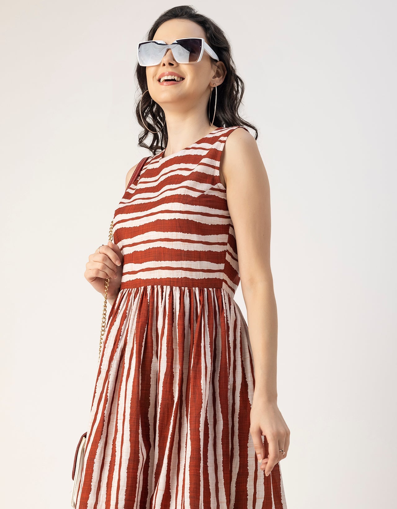 Sleeveless Round Neck Cotton Dress