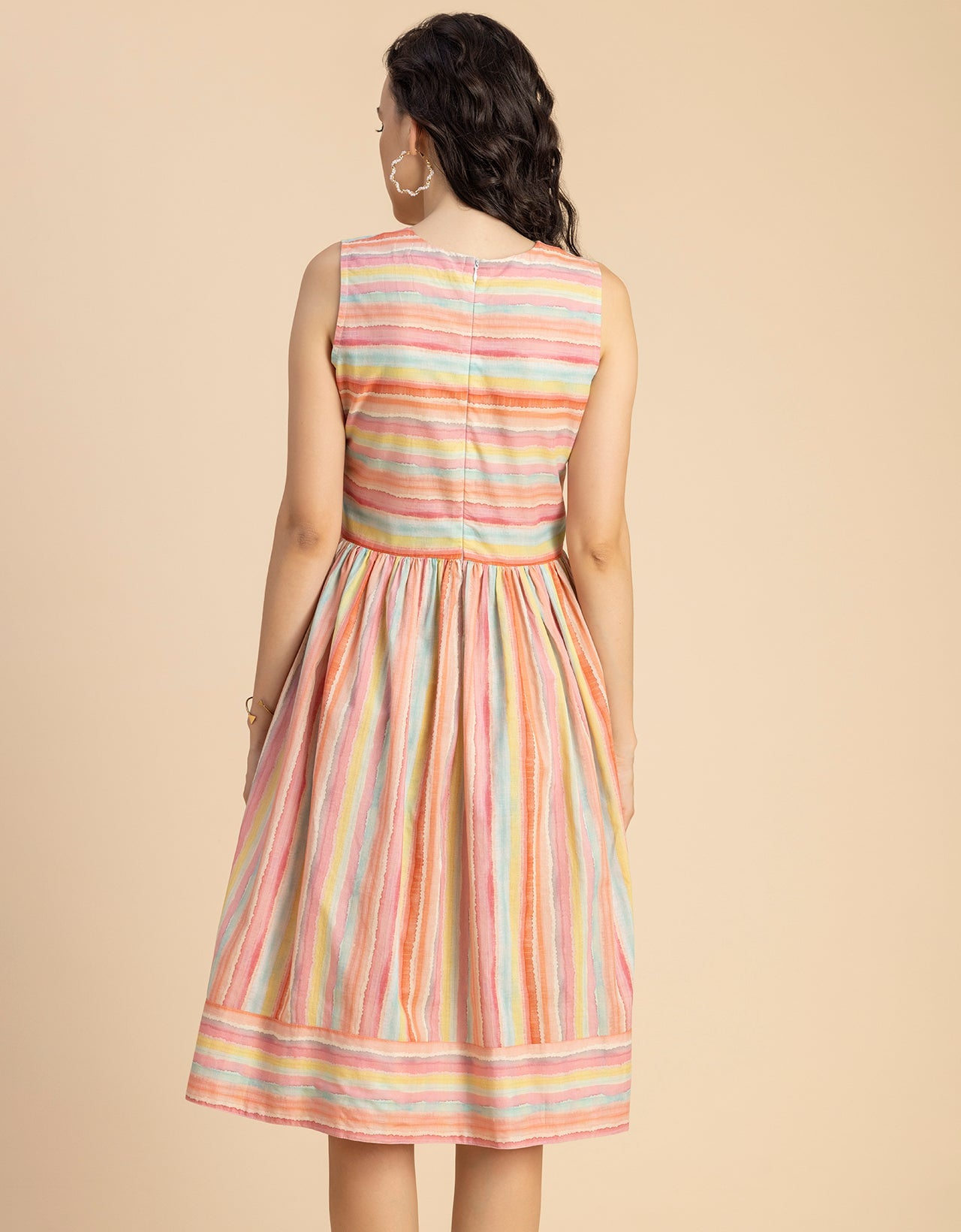 Sleeveless Round Neck Cotton Dress