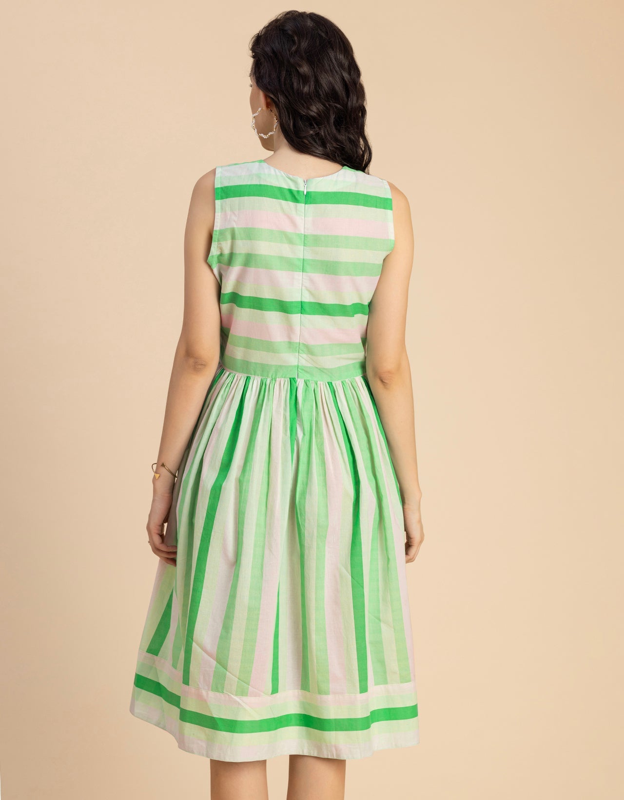 Sleeveless Round Neck Cotton Dress