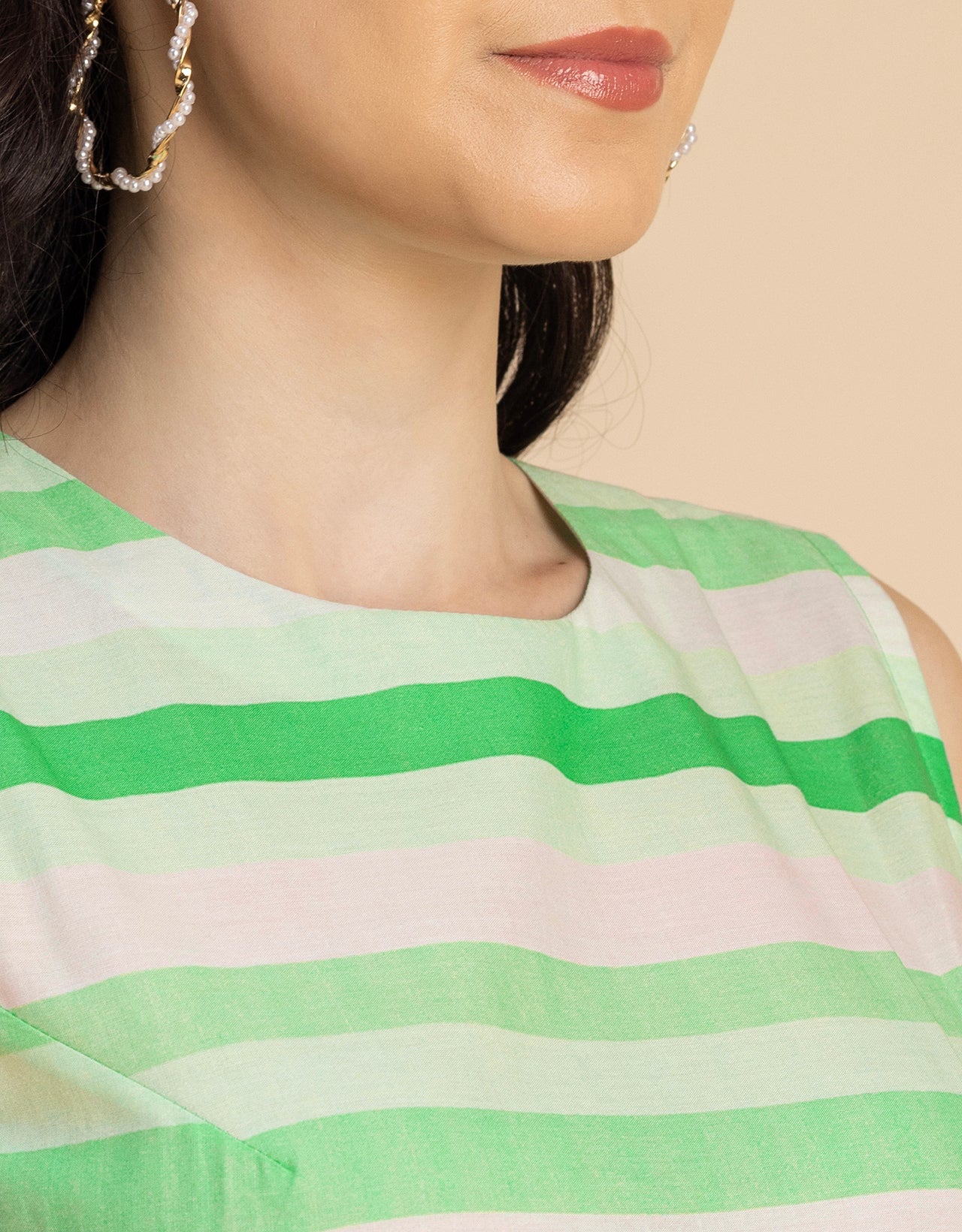Sleeveless Round Neck Cotton Dress