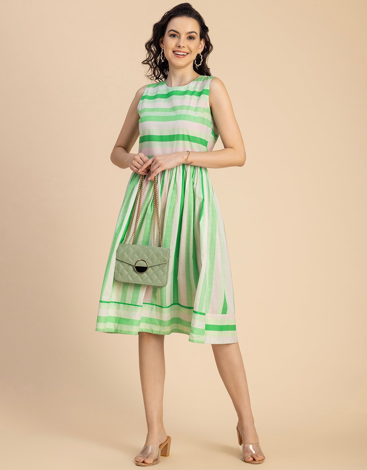 Sleeveless Round Neck Cotton Dress