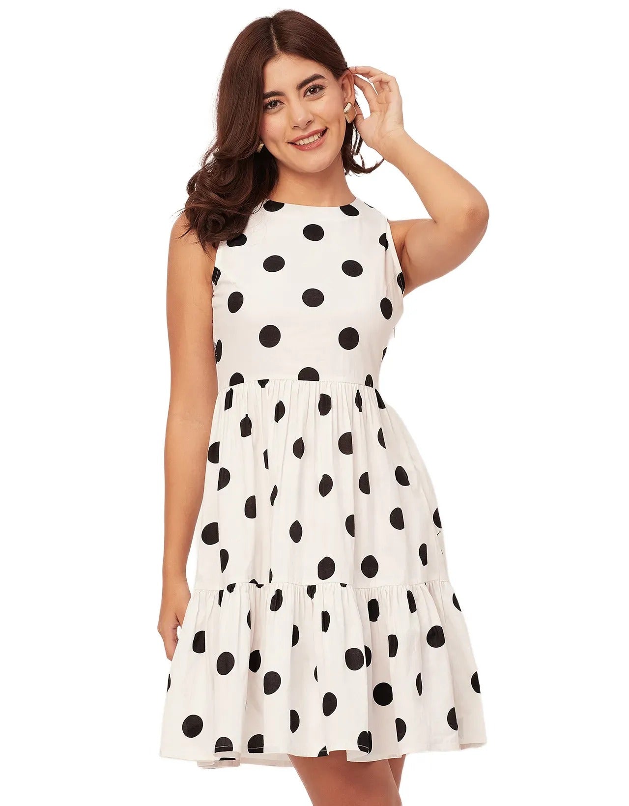 Trendy Printed Cotton Tiered Dress - Stylish Sundress