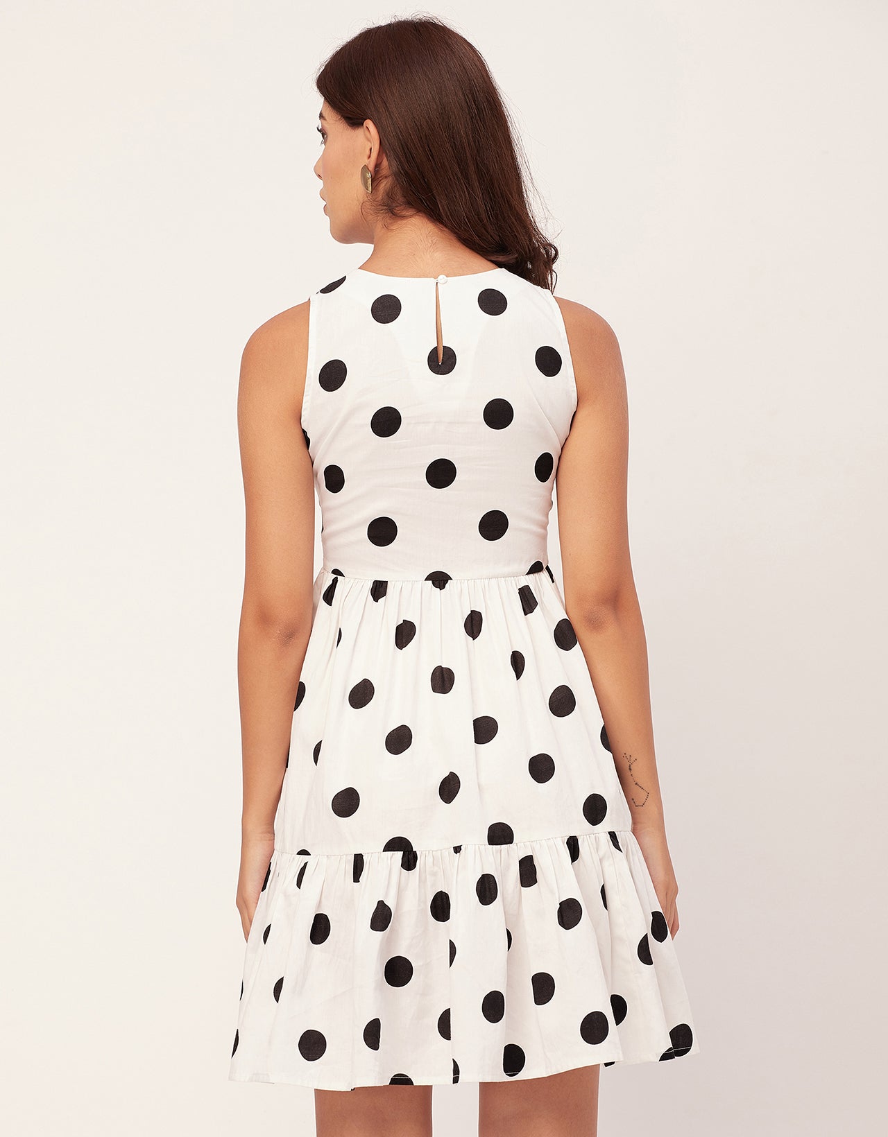 Trendy Printed Cotton Tiered Dress - Stylish Sundress