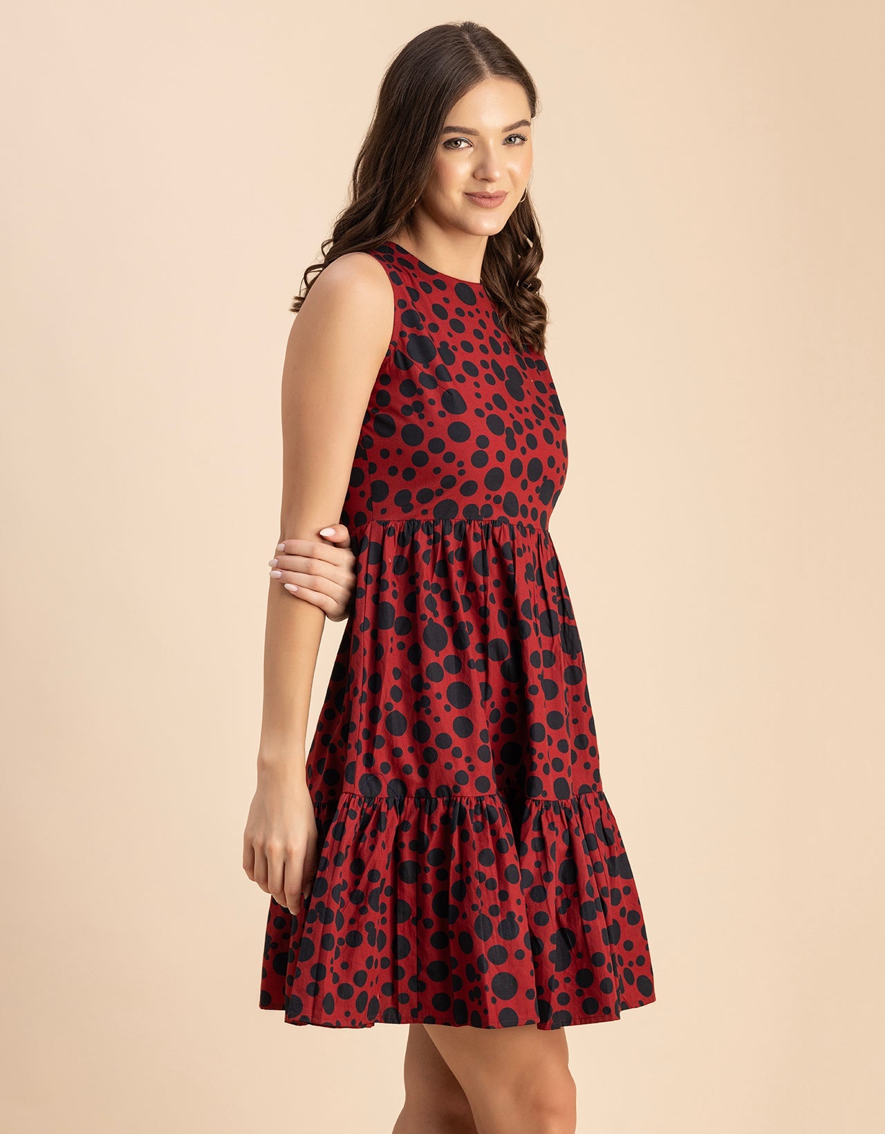 Trendy Printed Cotton Tiered Dress - Stylish Sundress