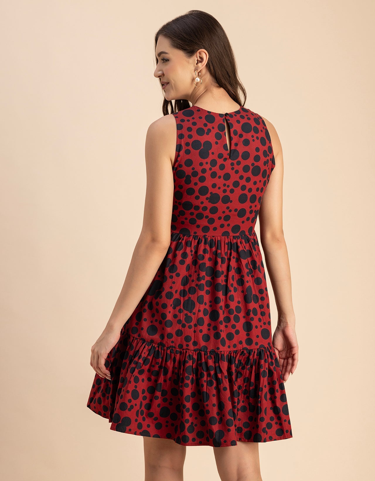 Trendy Printed Cotton Tiered Dress - Stylish Sundress