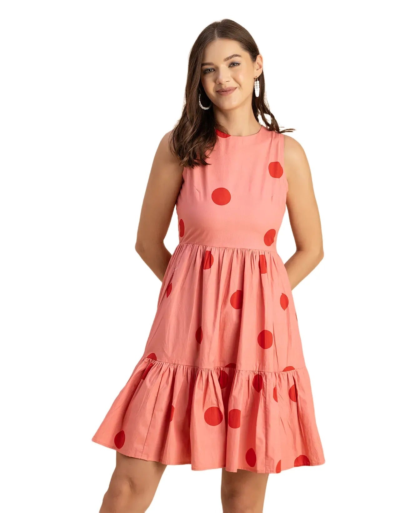 Trendy Printed Cotton Tiered Dress - Stylish Sundress