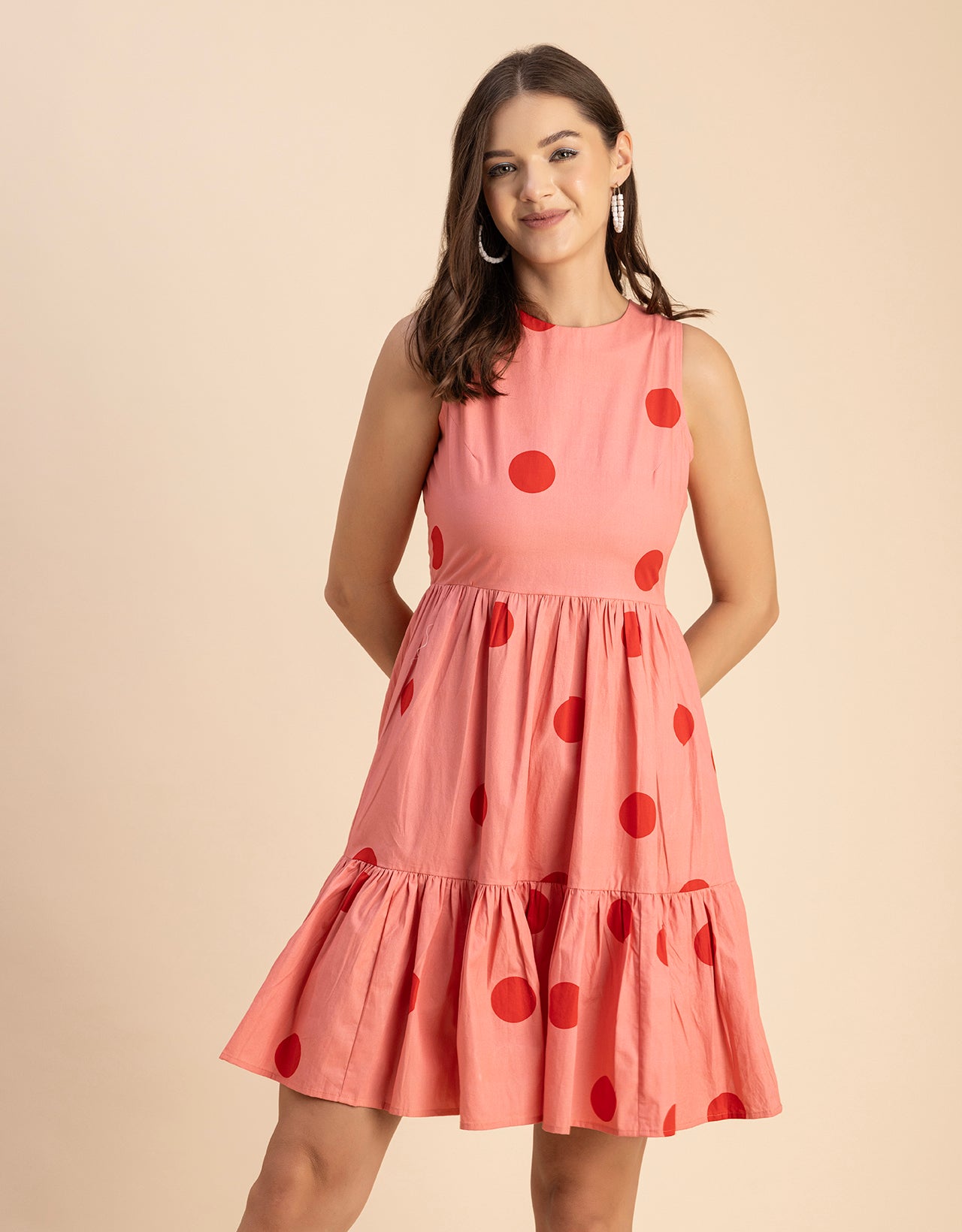 Trendy Printed Cotton Tiered Dress - Stylish Sundress