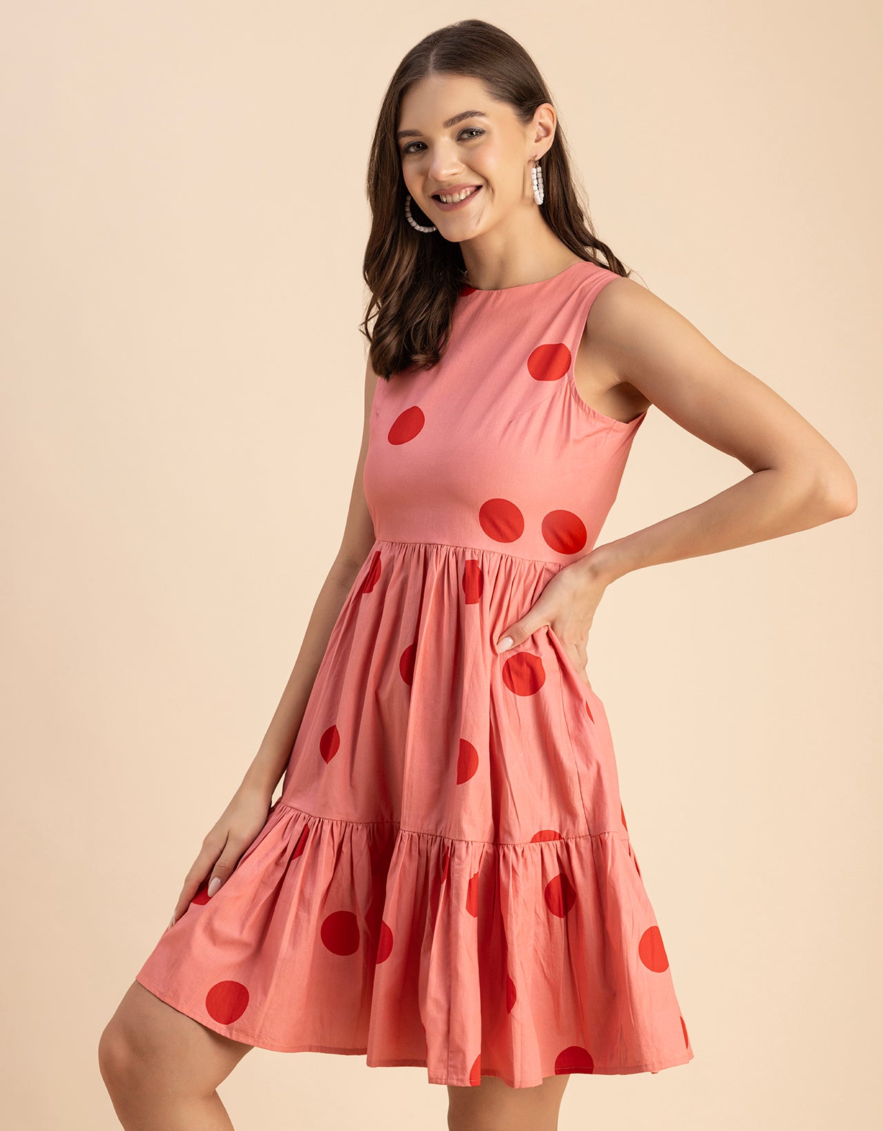 Trendy Printed Cotton Tiered Dress - Stylish Sundress
