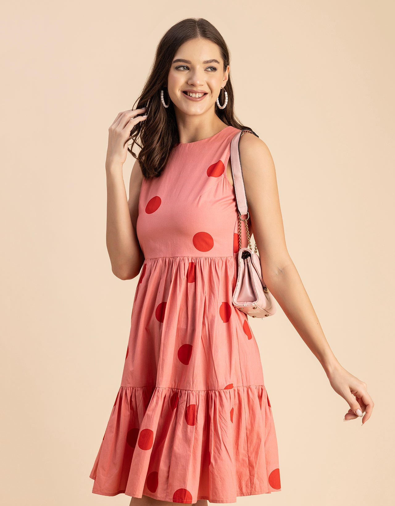 Trendy Printed Cotton Tiered Dress - Stylish Sundress