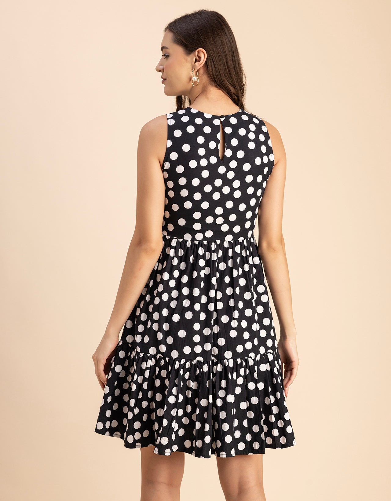 Trendy Printed Cotton Tiered Dress - Stylish Sundress