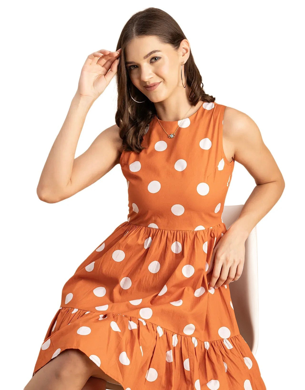 Trendy Printed Cotton Tiered Dress - Stylish Sundress