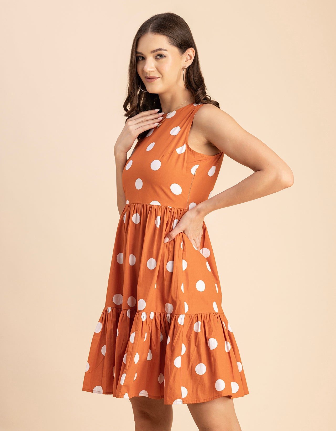 Trendy Printed Cotton Tiered Dress - Stylish Sundress