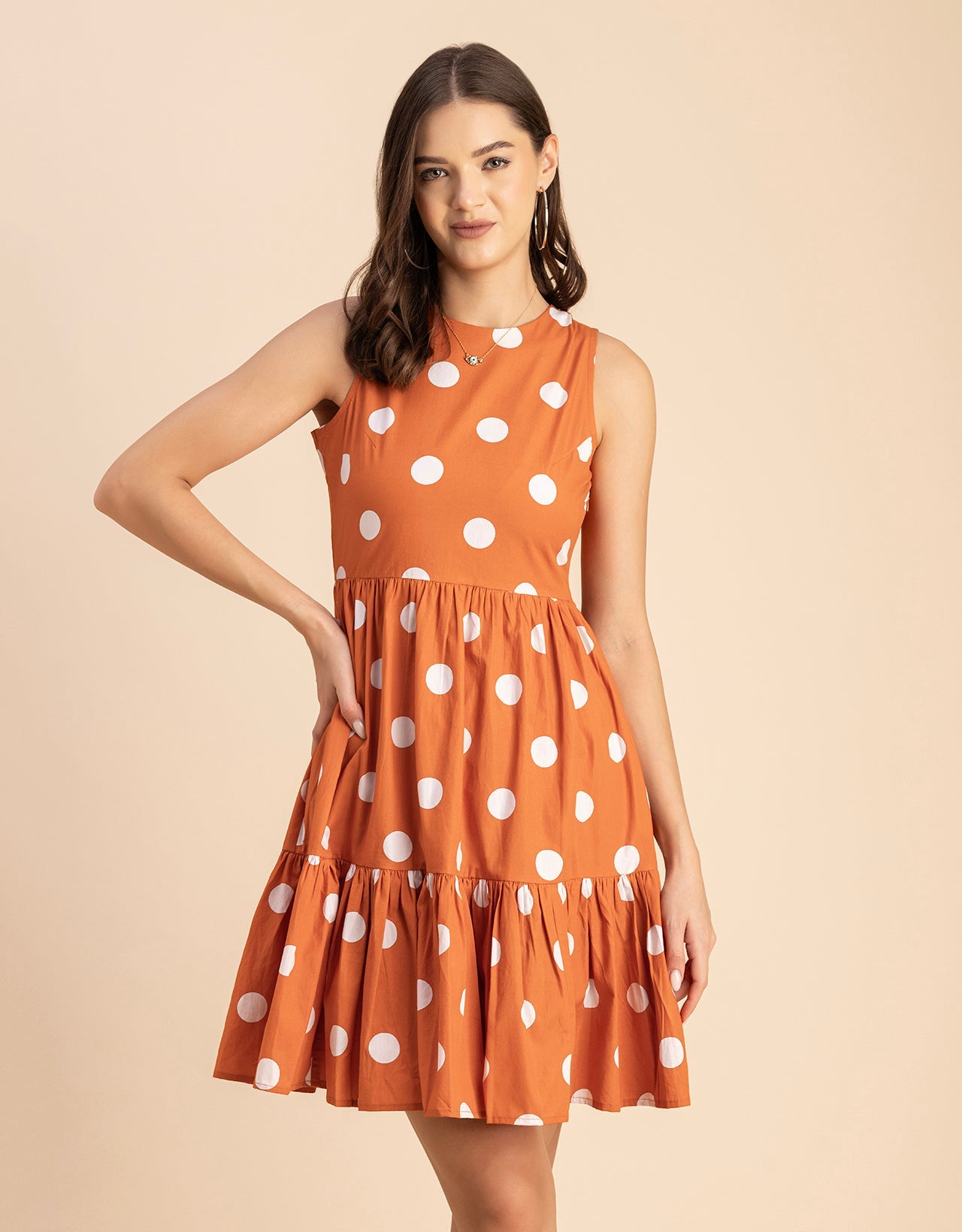 Trendy Printed Cotton Tiered Dress - Stylish Sundress