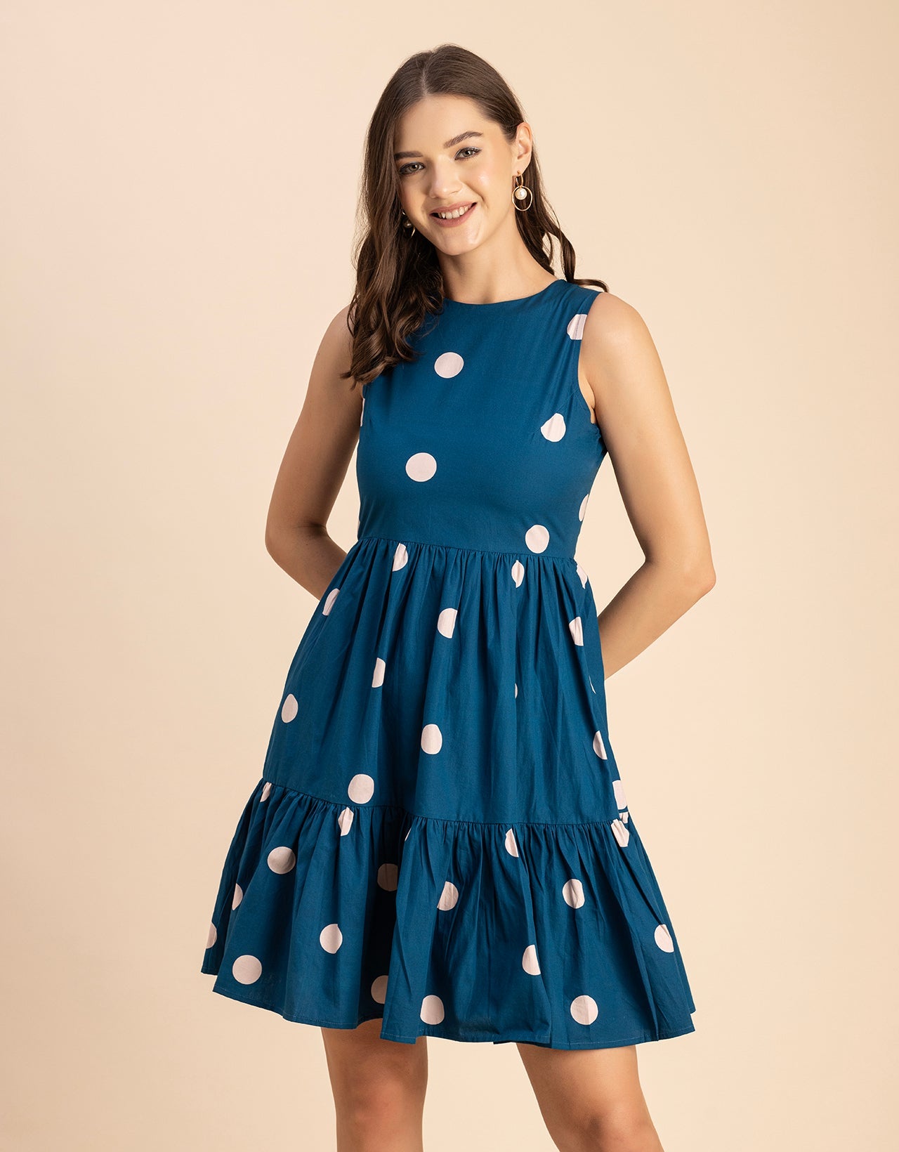 Trendy Printed Cotton Tiered Dress - Stylish Sundress