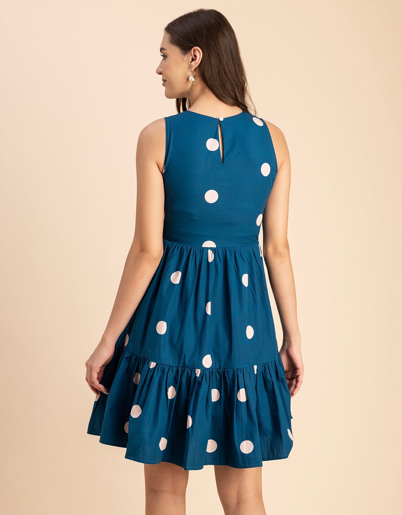 Trendy Printed Cotton Tiered Dress - Stylish Sundress