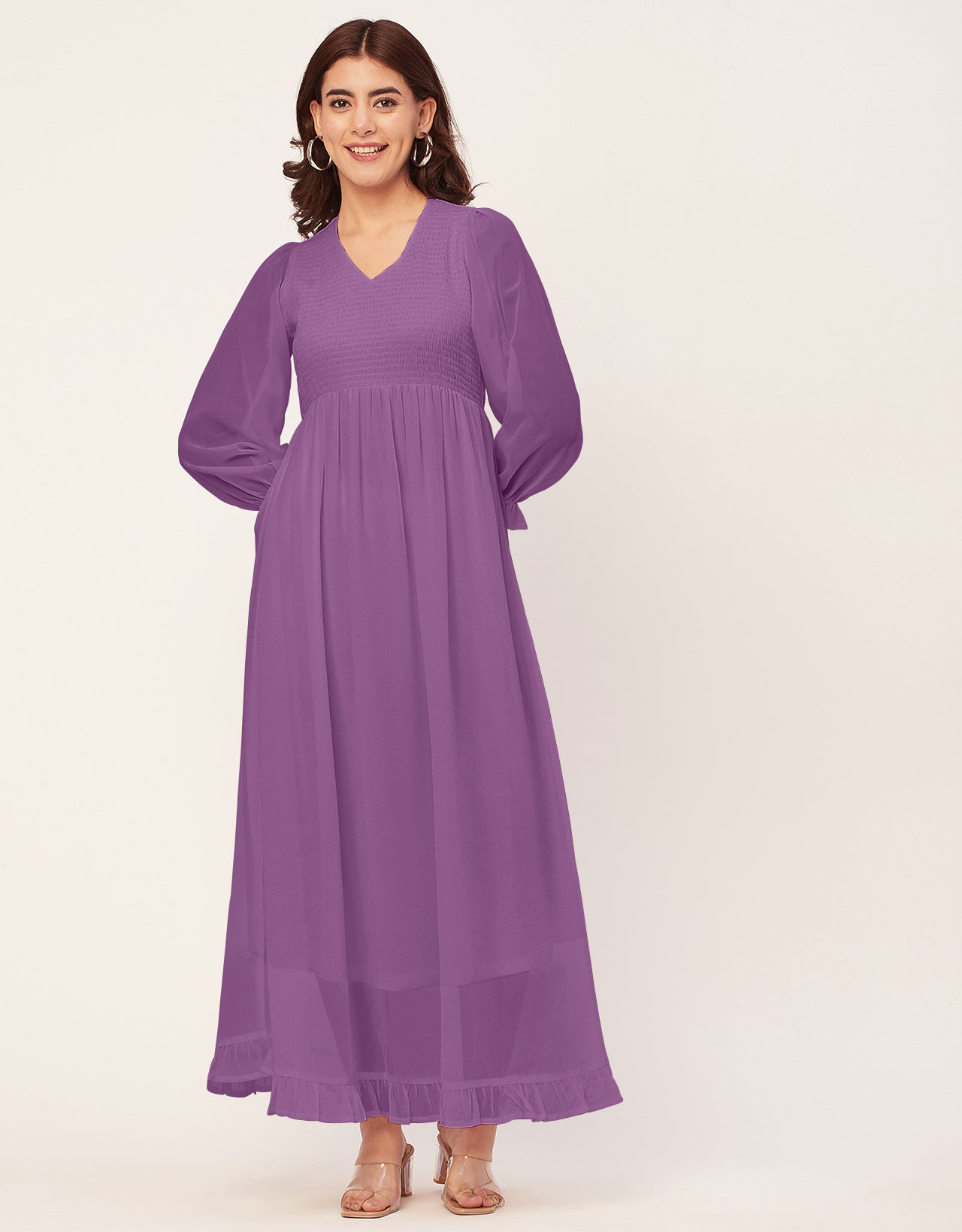 Elegant Solid Long Sleeve Women Dress
