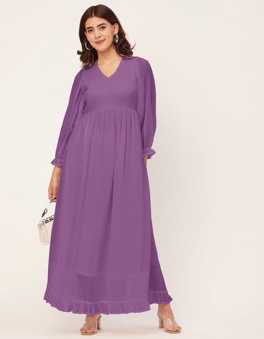 Elegant Solid Long Sleeve Women Dress
