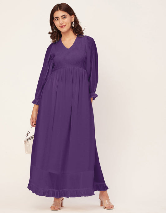 Elegant Solid Long Sleeve Women Dress