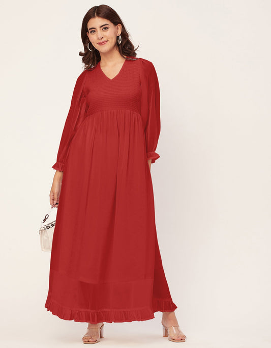 Elegant Solid Long Sleeve Women Dress