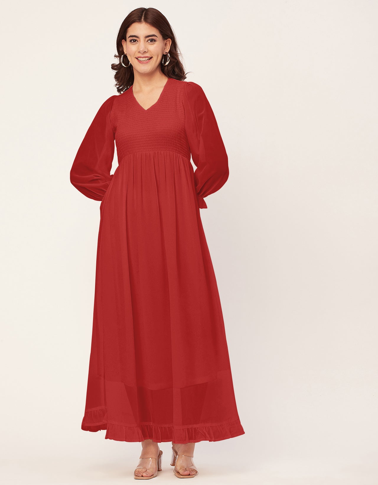 Elegant Solid Long Sleeve Women Dress