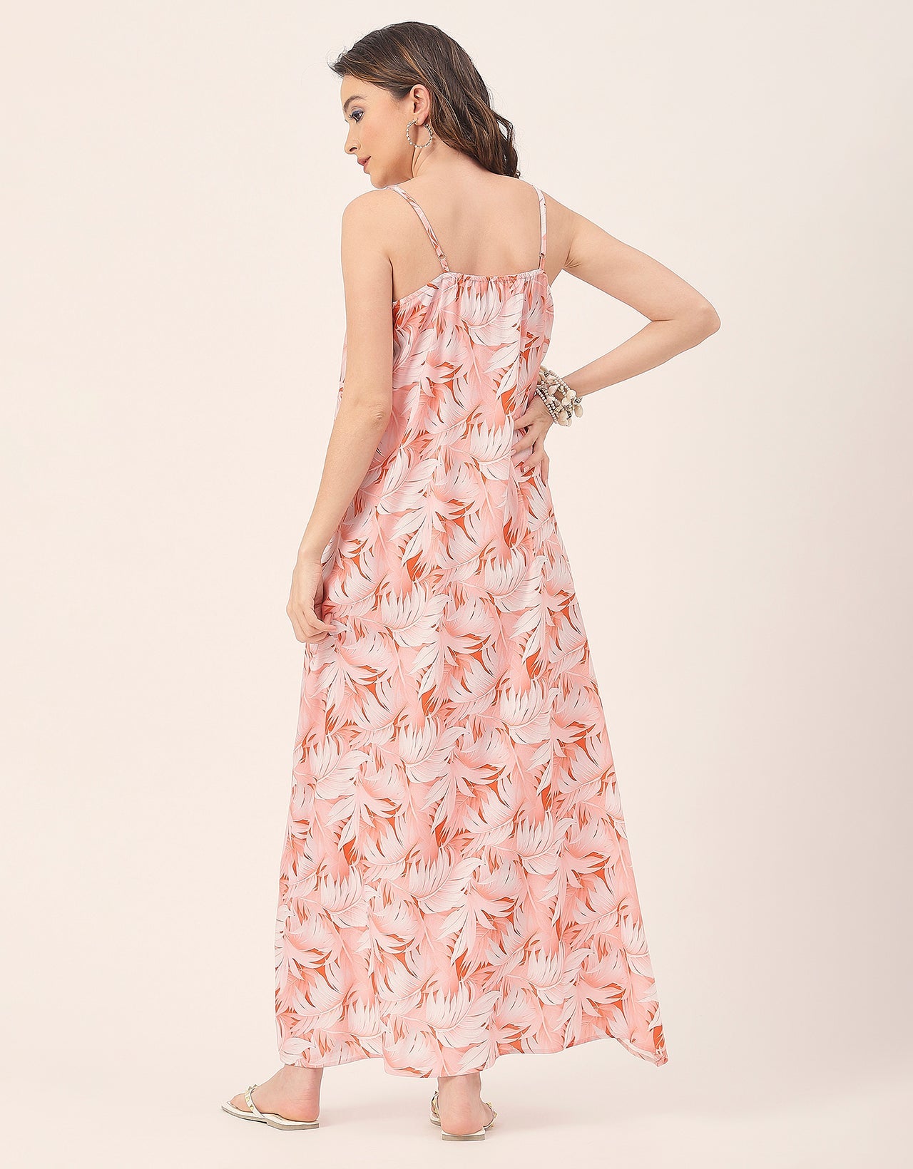Sleeveless Geometric High Low Rayon Dress