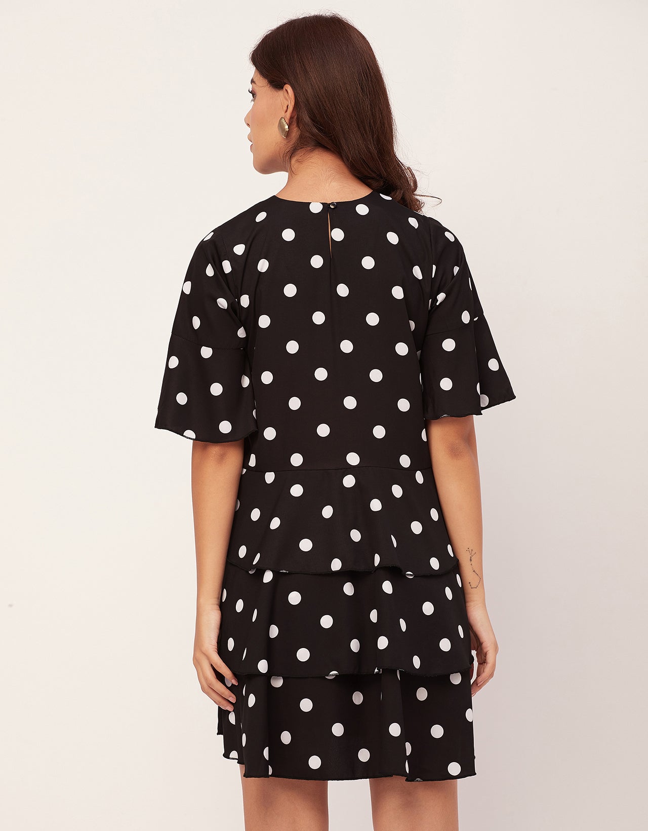 Romantic Printed quarter sleeve Drop Waist Dress