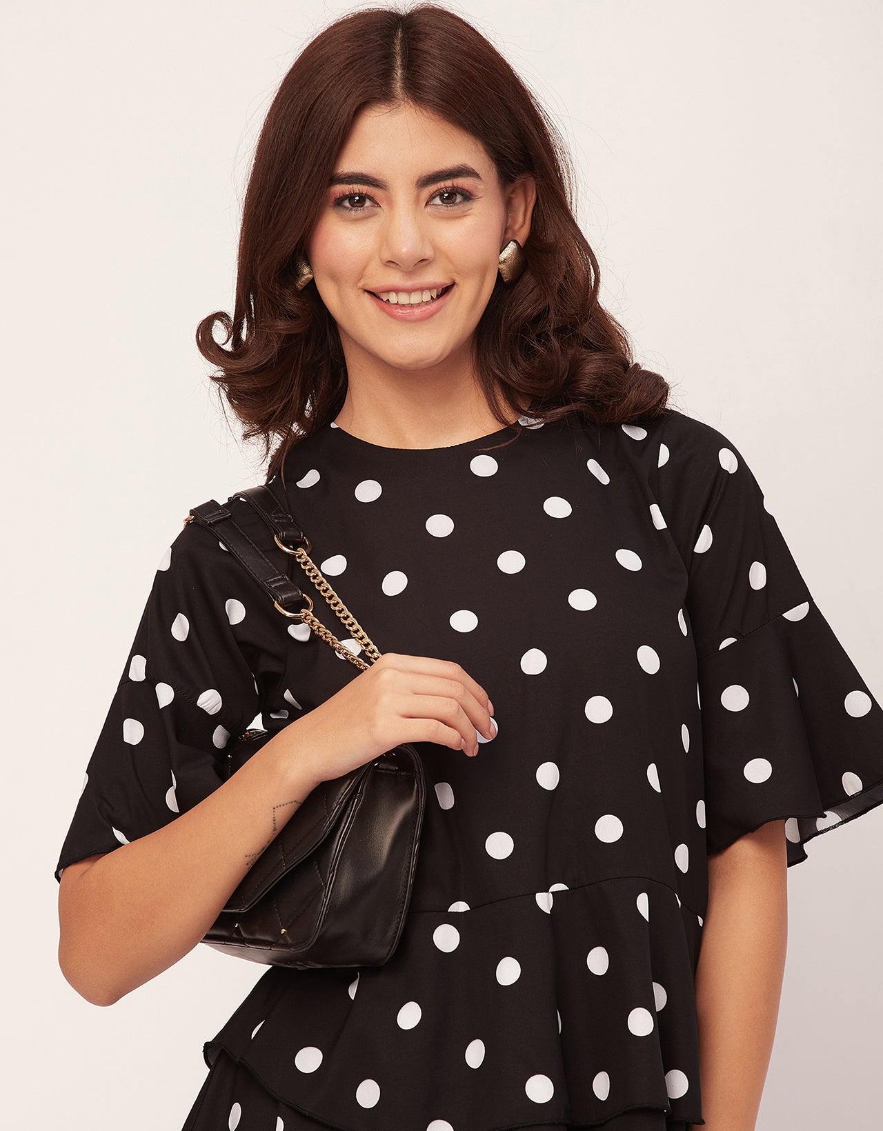 Romantic Printed quarter sleeve Drop Waist Dress