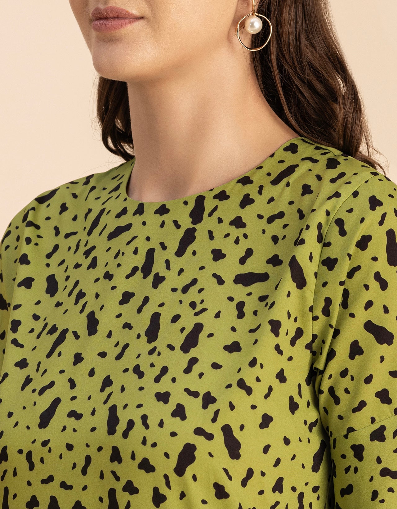 Romantic Printed quarter sleeve Drop Waist Dress