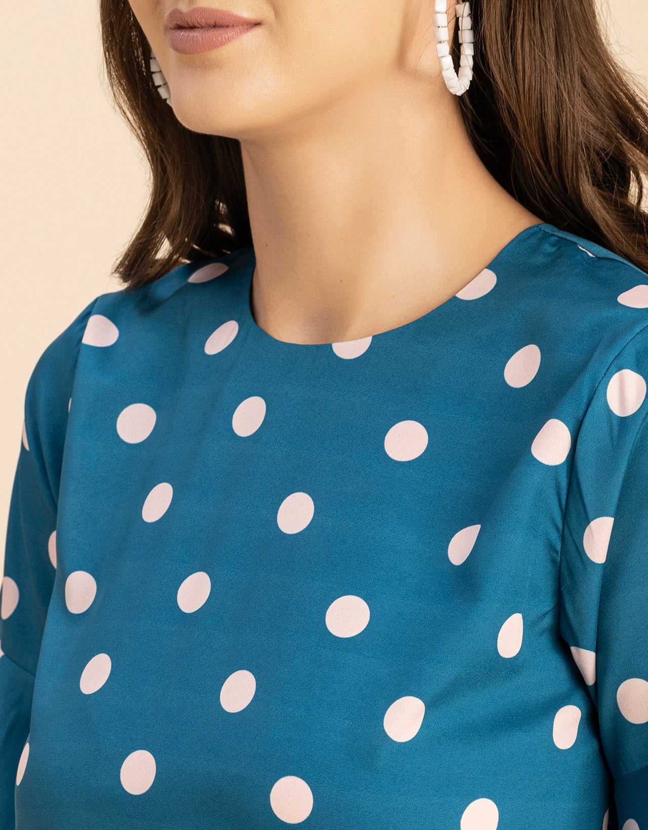Romantic Printed quarter sleeve Drop Waist Dress